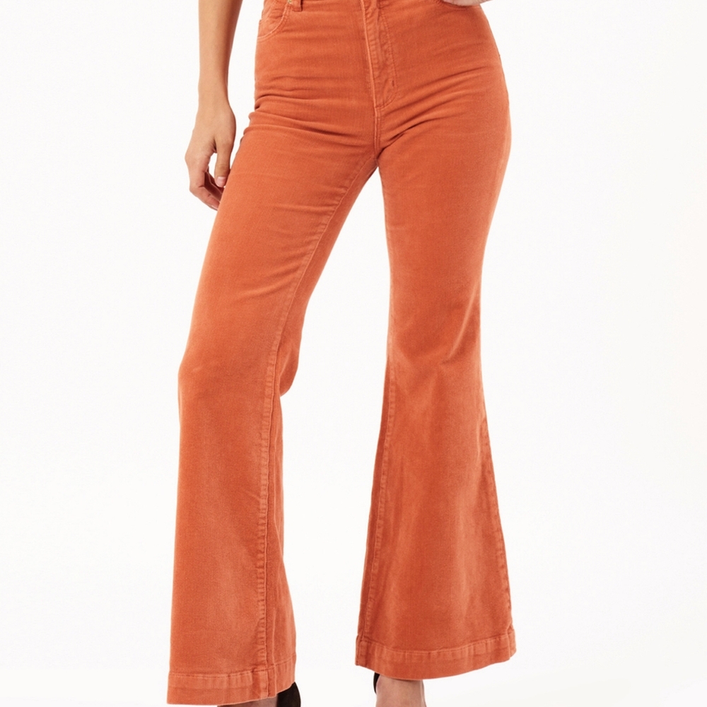 ROLLA'S Vibrant Orange High-Rise Flare Pants
